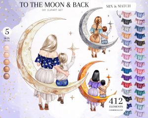 To The Moon and Back Clipart