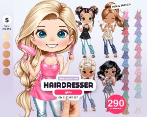 Chibi Hairdresser Clipart