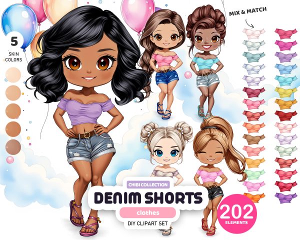 Chibi Denim Shorts Clipart