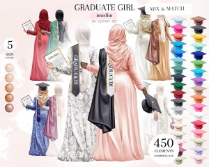 Graduate Muslim Girl Clipart