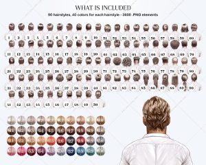 Men’s Hairstyles Clipart Bundle - Image 2