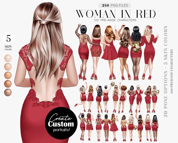 Woman in Red Clipart