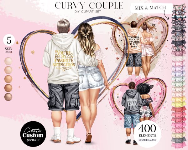 Curvy Couple Clipart
