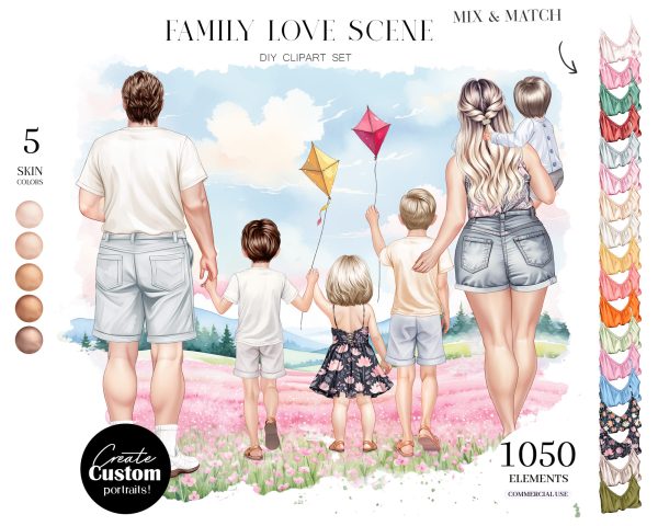 Curvy Family Clipart