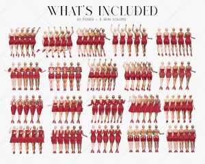 Woman in Red Clipart - Image 2