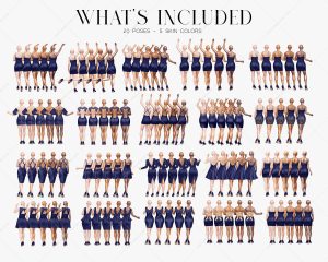 Woman in Navy Blue Clipart - Image 2