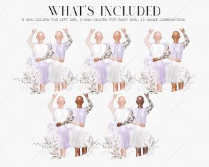 Lilac Besties Clipart - Image 2