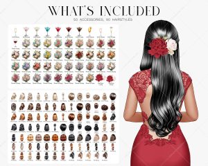 Woman in Red Clipart - Image 3