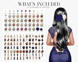 Woman in Navy Blue Clipart - Image 3