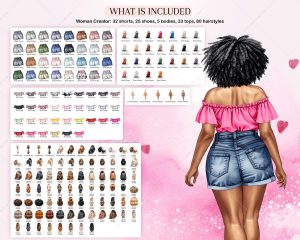 Curvy Couple Clipart - Image 3