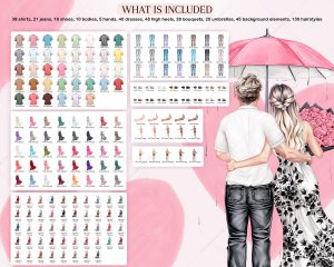 Couple with Umbrella Clipart - Image 4
