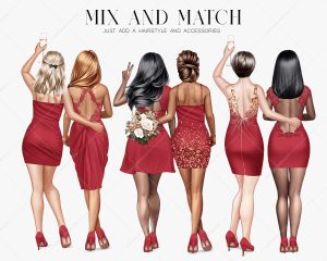 Woman in Red Clipart - Image 4