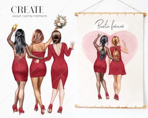 Woman in Red Clipart - Image 5