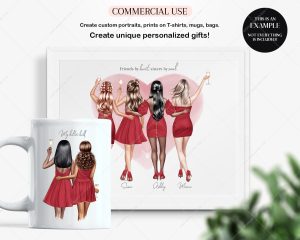 Woman in Red Clipart - Image 6