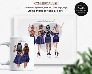 Woman in Navy Blue Clipart - Image 6