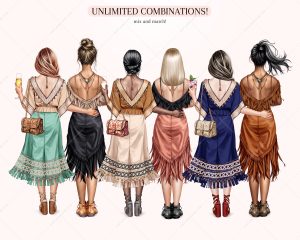 Ethnic Besties Clipart - Image 5
