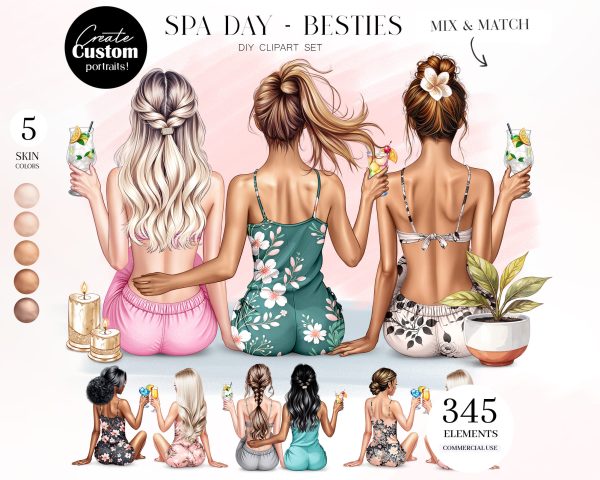 Spa Besties Clipart