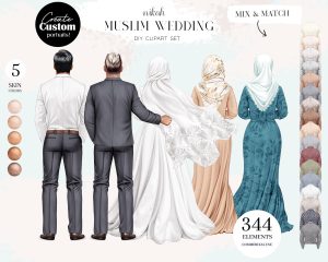 Nikah Muslim Wedding Clipart
