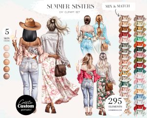 Western Sisters Clipart
