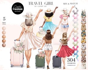 Travel Girl Clipart