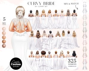 Curvy Bride Clipart