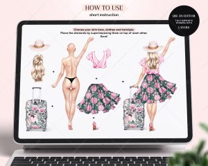 Travel Girl Clipart - Image 2