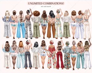 Hippie Girls Clipart - Image 5