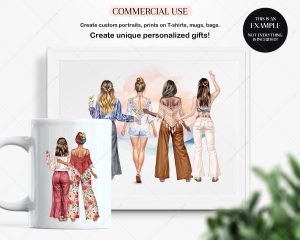Hippie Girls Clipart - Image 6