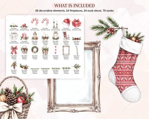 Christmas Socks DIY Clipart Set - Image 4