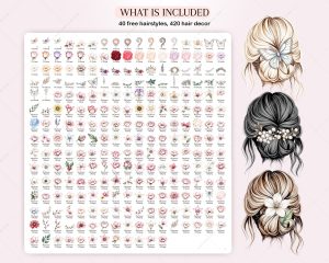 Hair Decor Clipart Addon - Image 3
