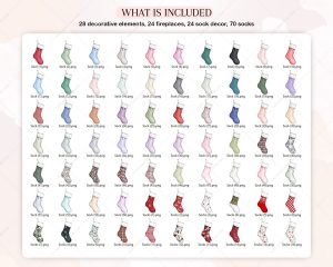 Christmas Socks DIY Clipart Set - Image 3