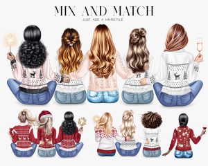 Pre-made Christmas Girls Clipart - Image 4