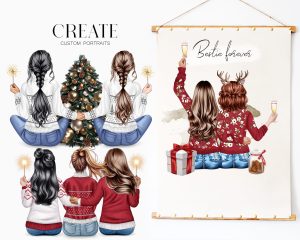 Pre-made Christmas Girls Clipart - Image 5