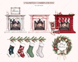 Christmas Socks DIY Clipart Set - Image 6