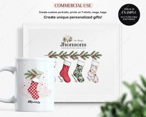 Christmas Socks DIY Clipart Set - Image 7