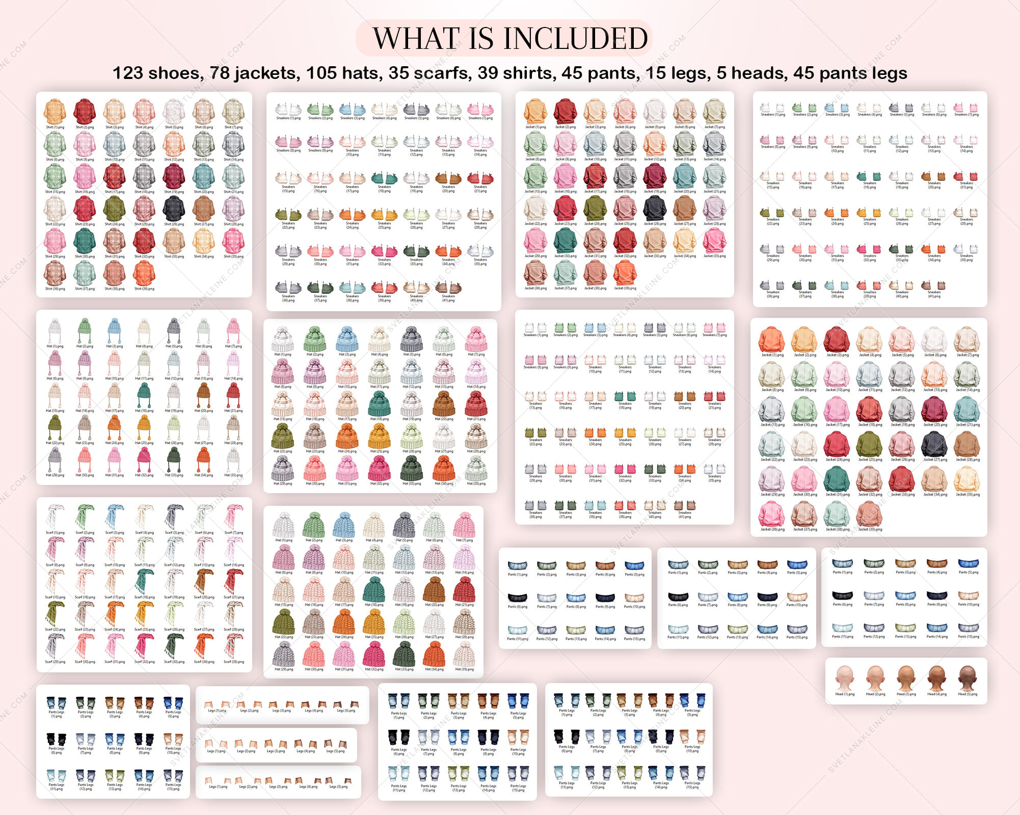 Autumn Kids Clipart | DIY Portrait Creator Set Autumn Kids Clipart | DIY Portrait Creator Set - Image 2