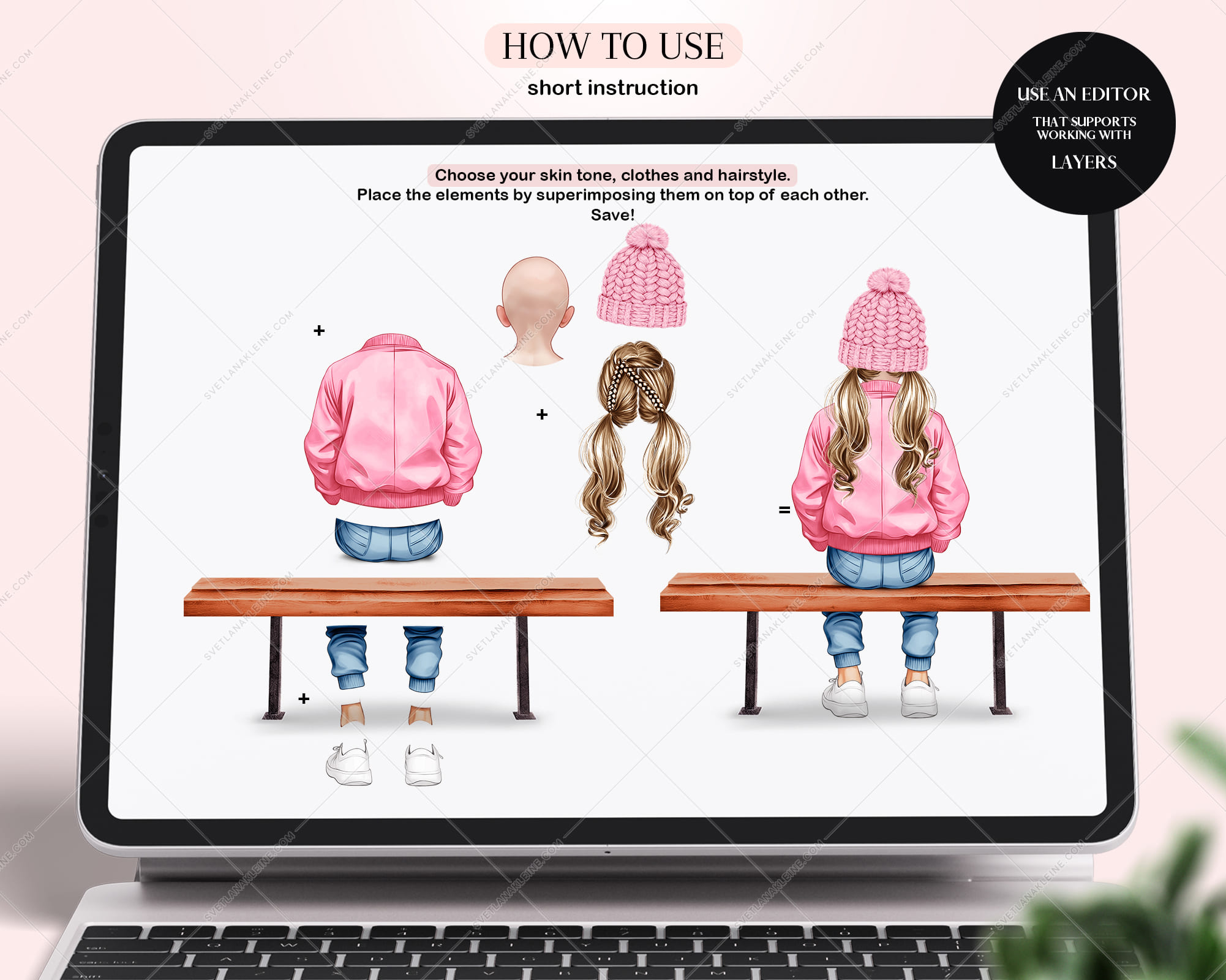 Autumn Kids Clipart | DIY Portrait Creator Set Autumn Kids Clipart | DIY Portrait Creator Set - Image 3