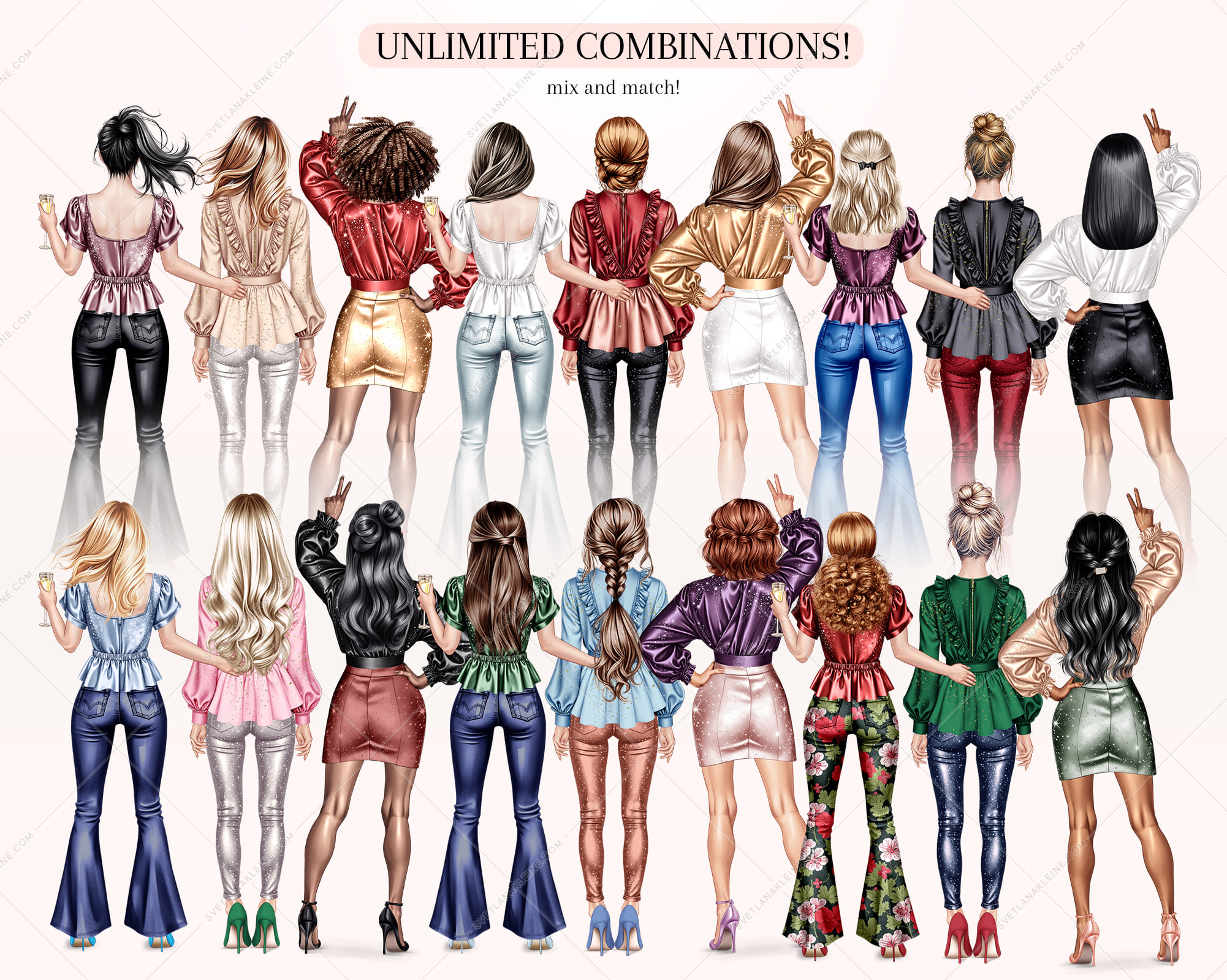 Lux Christmas Girls Clipart Lux Christmas Girls Clipart - Image 6