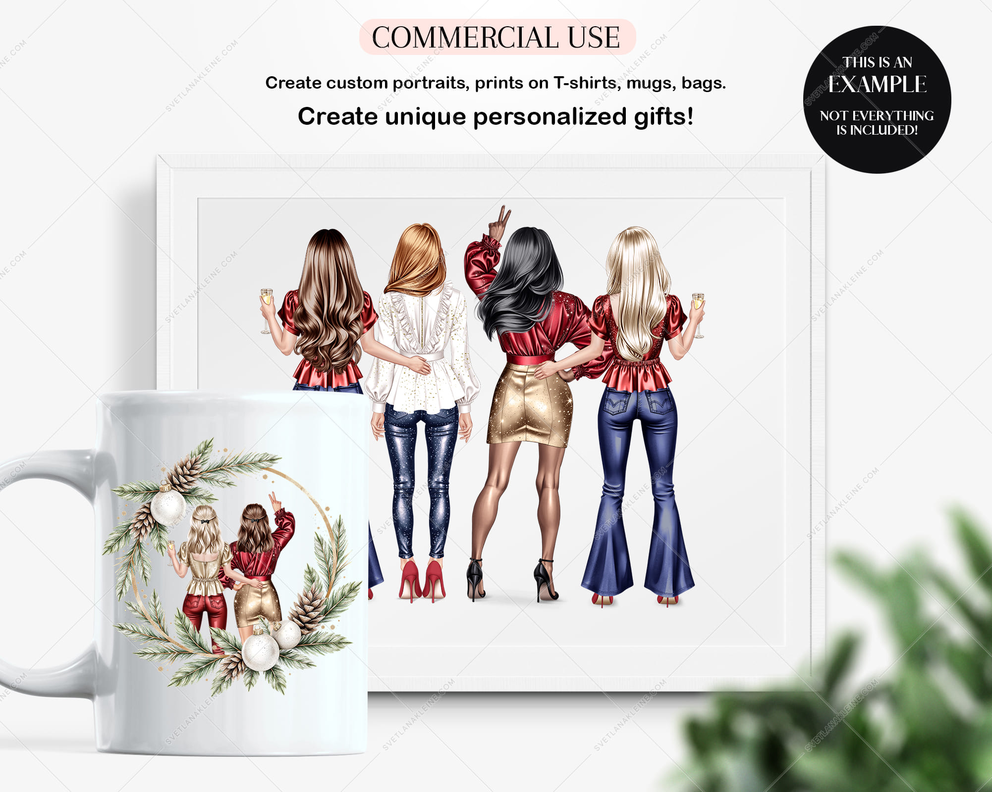 Lux Christmas Girls Clipart Lux Christmas Girls Clipart - Image 7