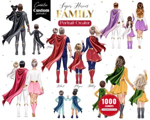 Super Heroes Family Clipart – Portrait Creator Super Heroes Family Clipart - Portrait Creator