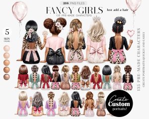 Fancy Girls Premade Clipart Set Fancy Girls Premade Clipart Set