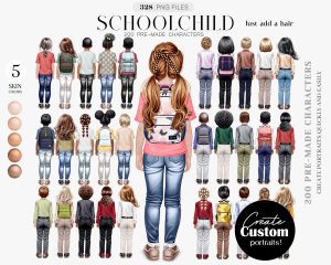 Schoolchild Premade Clipart Set Schoolchild Premade Clipart Set