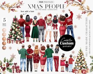 Xmas People Premade Clipart Set Xmas People Premade Clipart Set