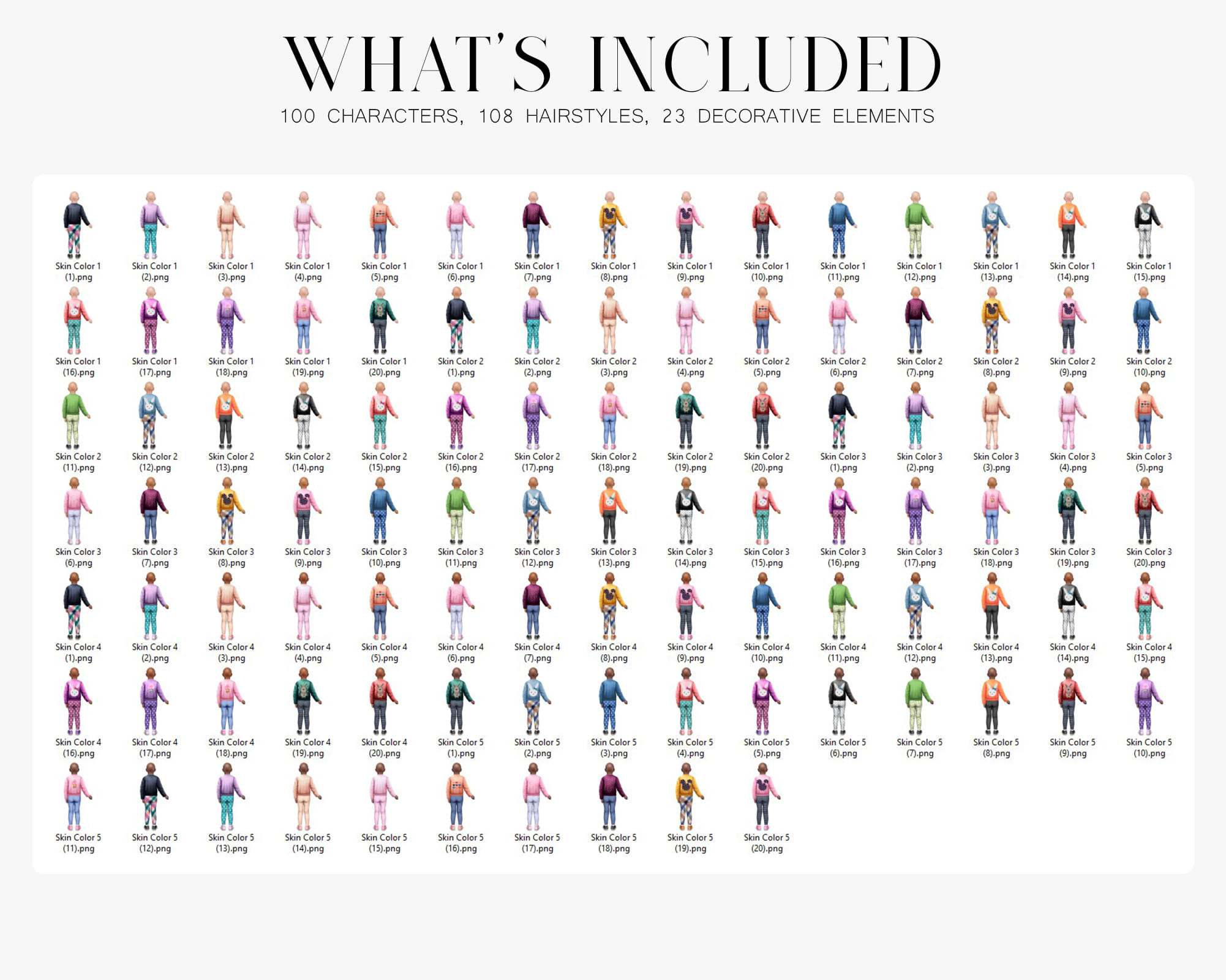 Lil Friends Premade Clipart Set Lil Friends Premade Clipart Set - Image 2