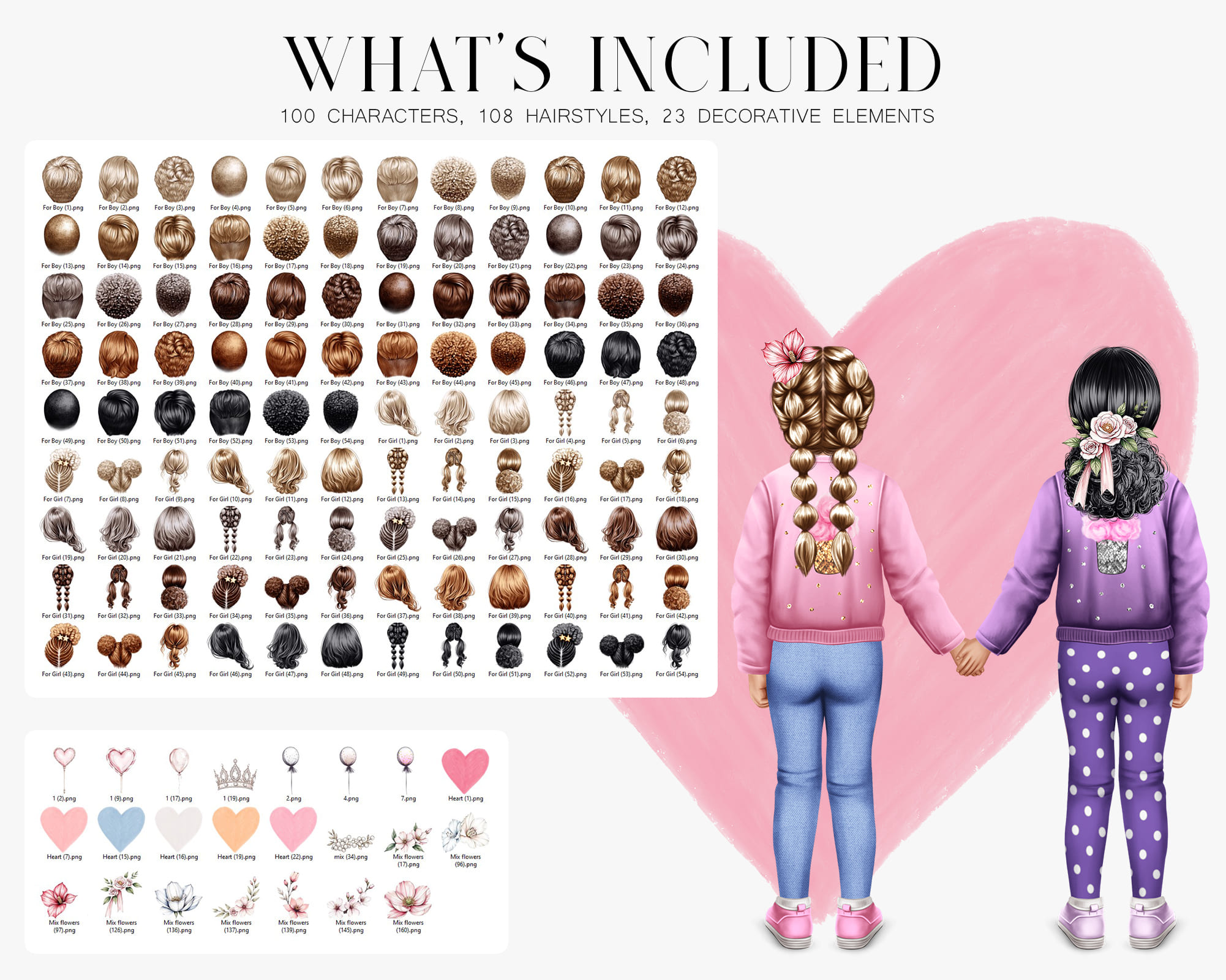 Lil Friends Premade Clipart Set Lil Friends Premade Clipart Set - Image 3