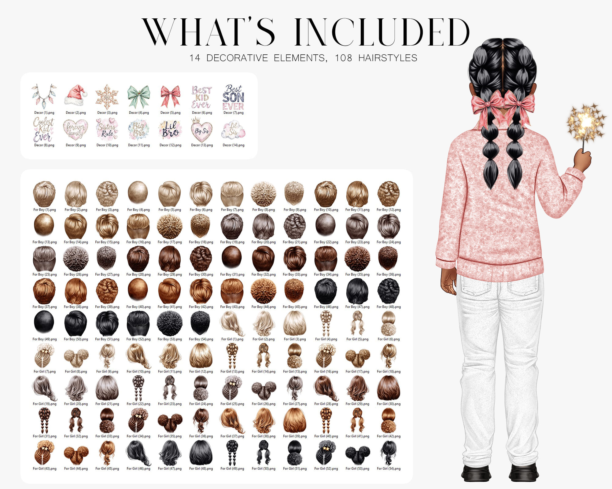 Xmas Kids Premade Clipart Characters Xmas Kids Premade Clipart Characters - Image 3