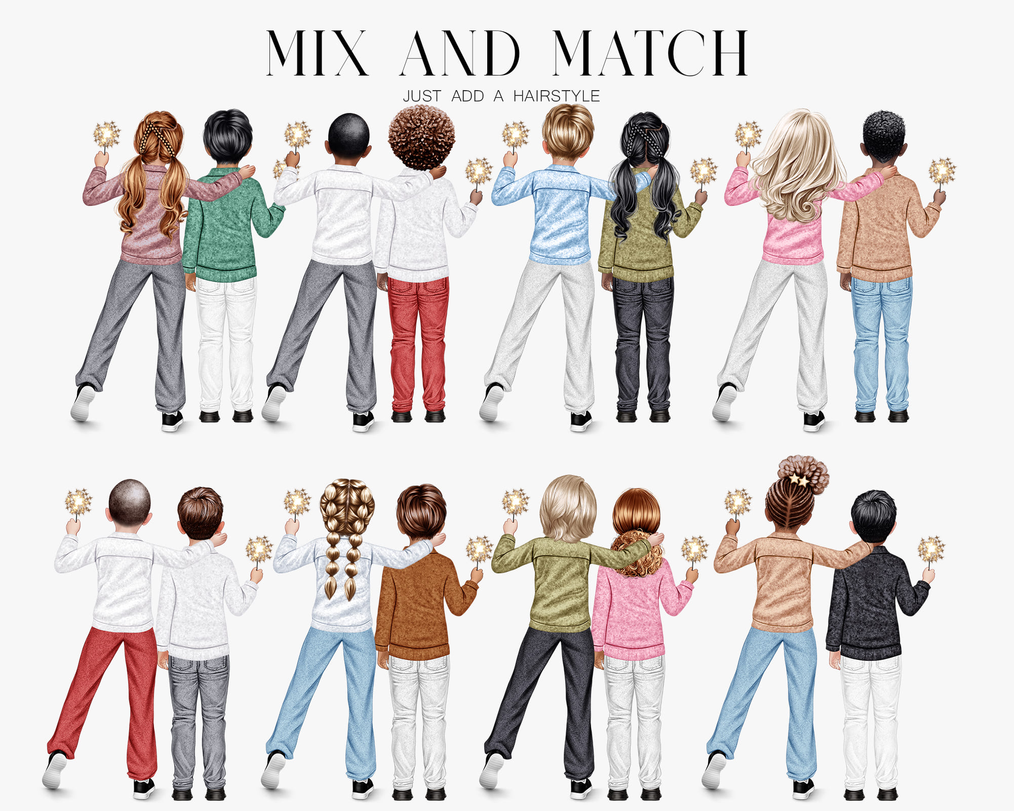 Xmas Kids Premade Clipart Characters Xmas Kids Premade Clipart Characters - Image 4