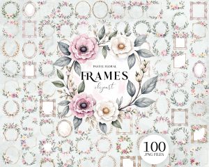 Pastel Floral Frames Clipart