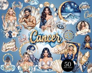 Cancer Zodiac Clipart Set Cancer Zodiac Clipart Set