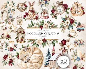 Woodland Christmas Clipart Woodland Christmas Clipart